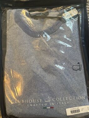 MASTERS 2026 Clubhouse Collection Light Blue Knit Cashmere Sweater - Medium